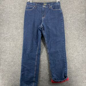 Cabelas Jeans Womens 12 Blue Red Fleece Lined Straight Workwear Outdoor Winter